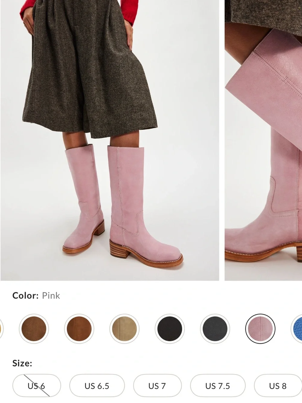 Frye Pink Leather Campus boots brand new